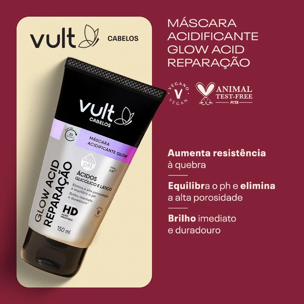 Máscara Acidificante Vult Glow Acid Reparação 150ml — foto 2