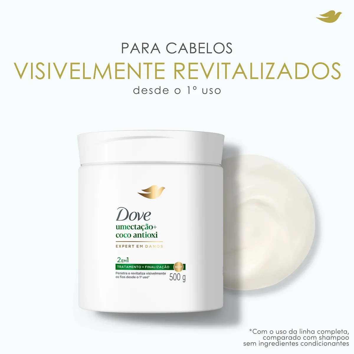 Máscara Capilar Dove 2 em 1 Umectação + Coco Antioxi 500g — foto 4