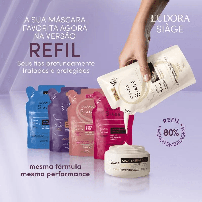 Máscara Capilar Eudora Siàge Liso Intenso Seladora Refil 250g — foto 3
