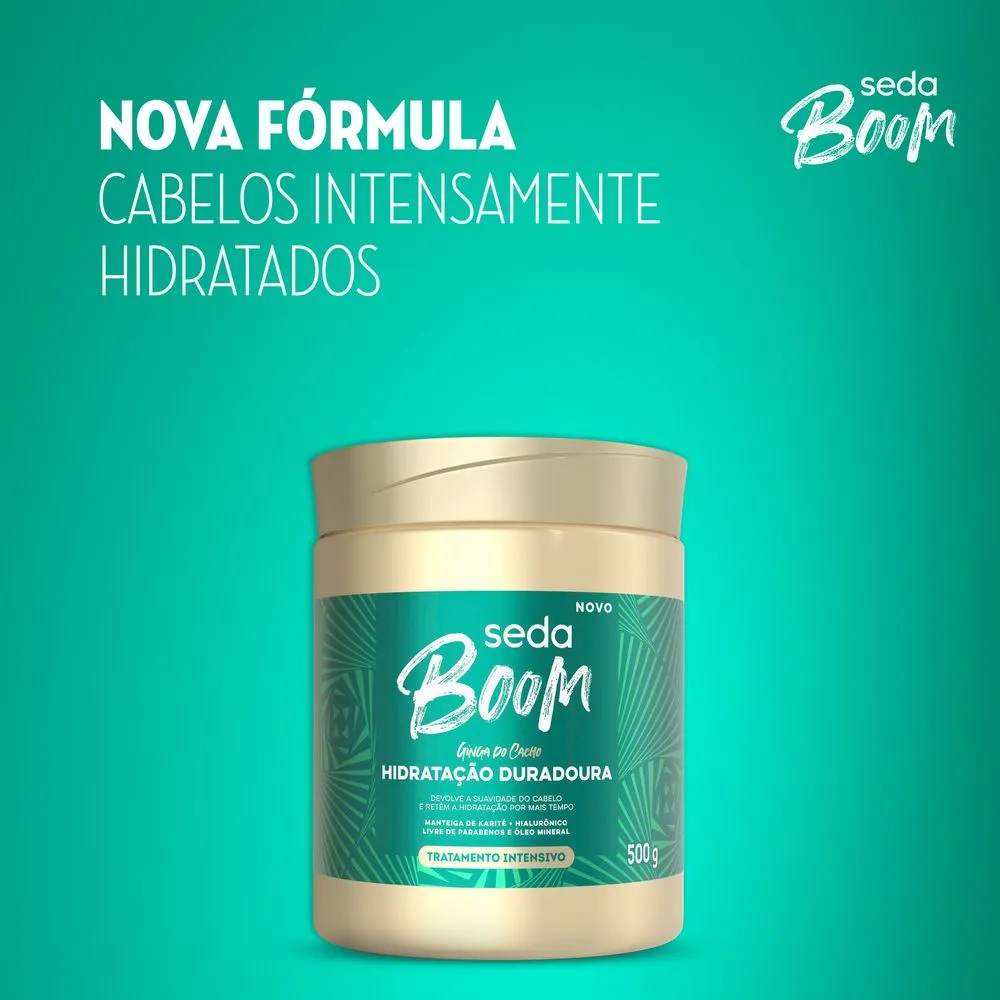 Máscara Capilar Seda Boom Ginga dos Cachos Hidratação Douradora 500g — foto 6