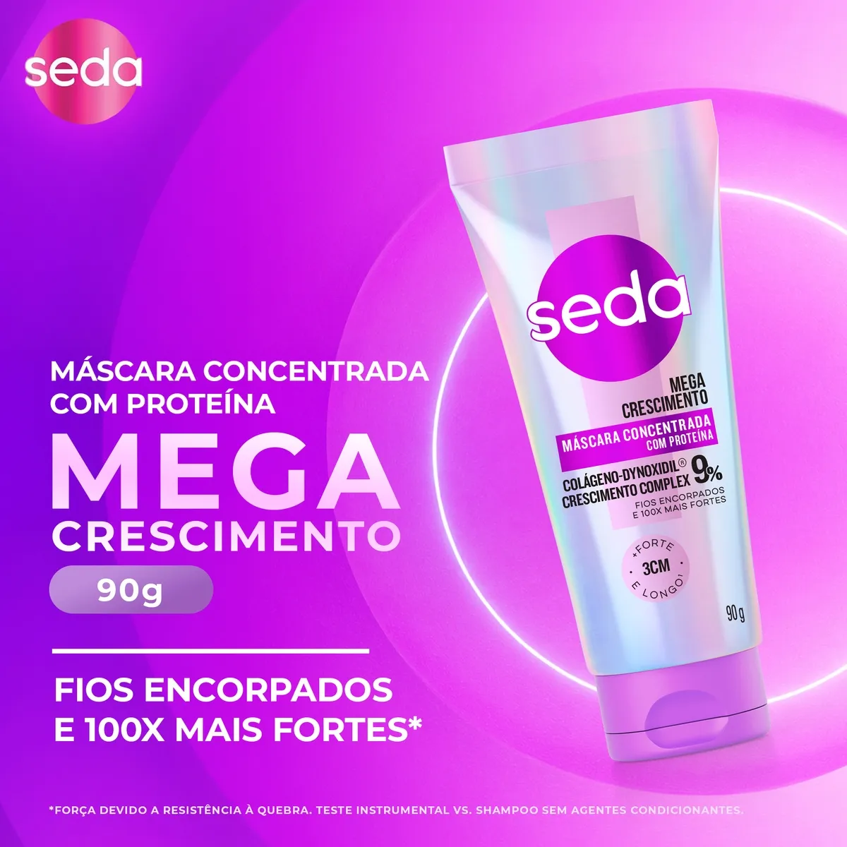 Máscara De Tratamento Capilar Seda Concentrada Mega Crescimento 90g — foto 5