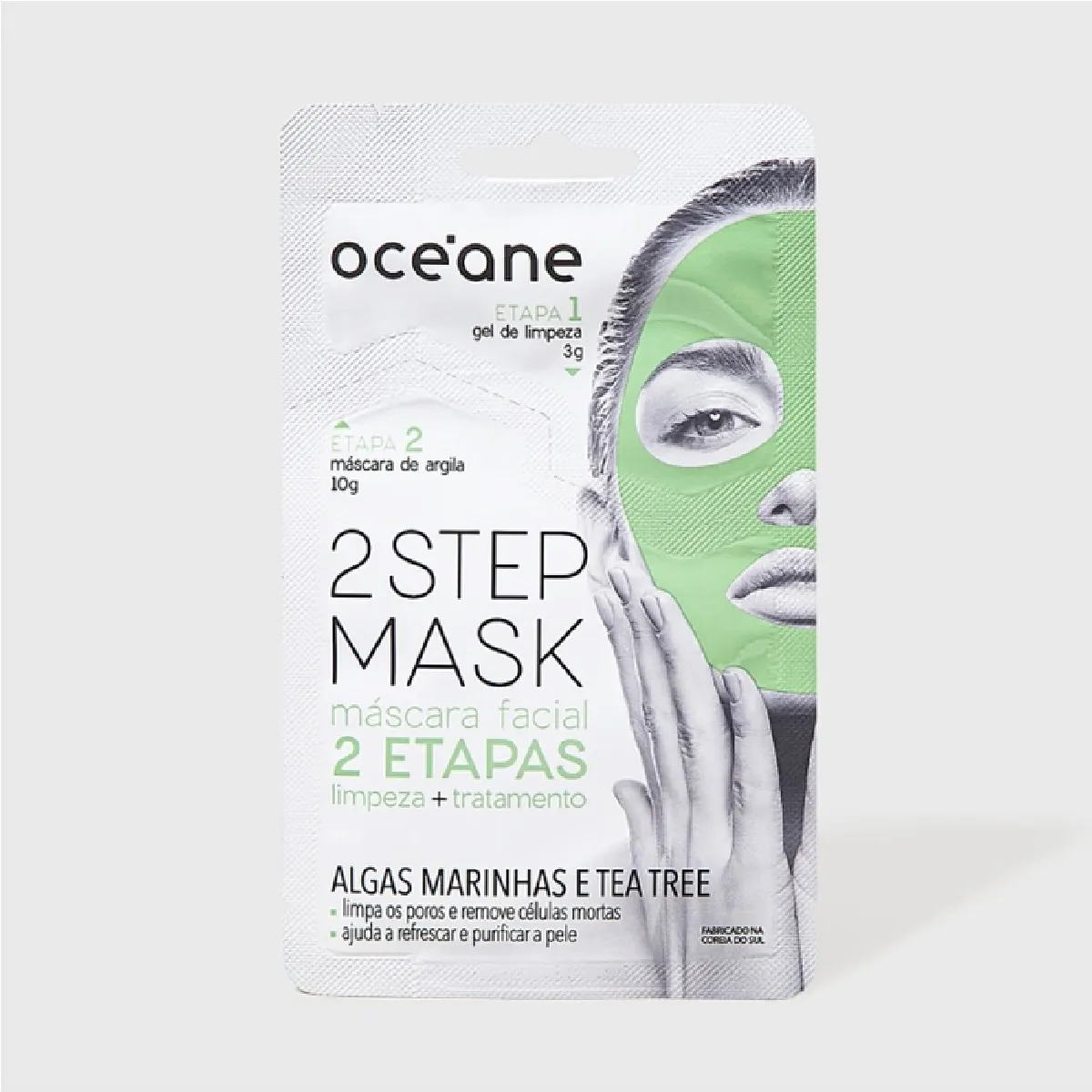 Máscara Facial 2 Etapas Algas Marinhas E Tea Tree Oceane 13g