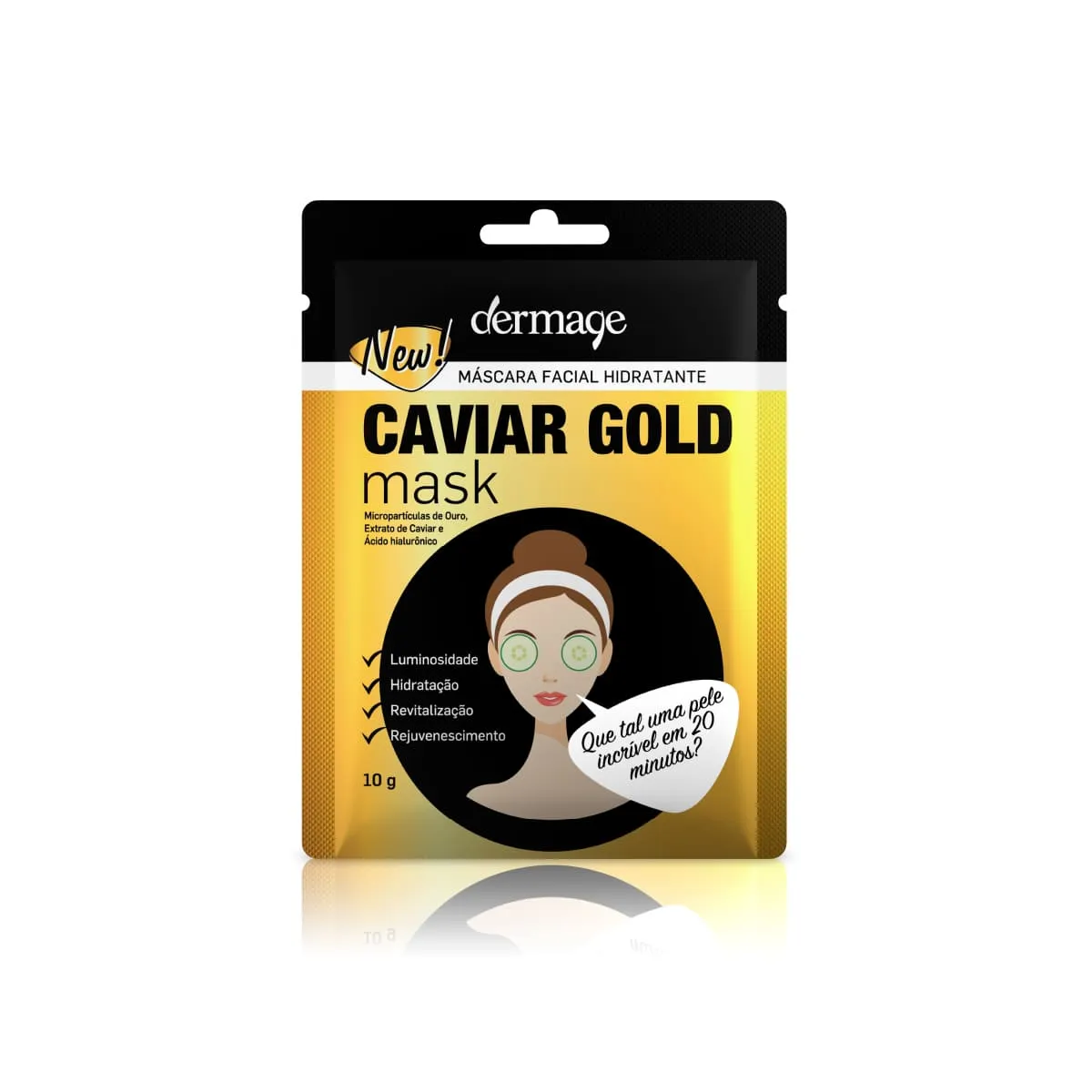 Máscara Facial Dermage Caviar Gold Mask Iluminadora 10g