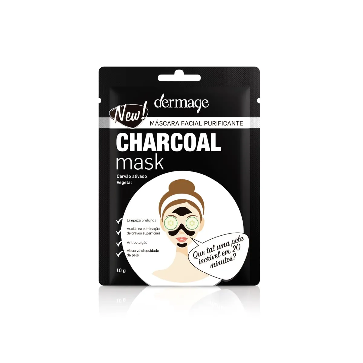 Máscara Facial dermage charcoal Mask 10g