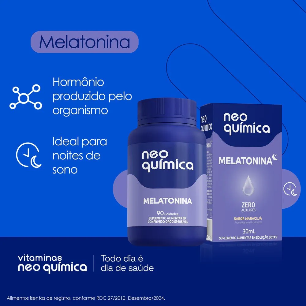 Melatonina 0,21mg Sabor Maracujá 90 Comprimidos Orodispersíveis Neo Química — foto 5