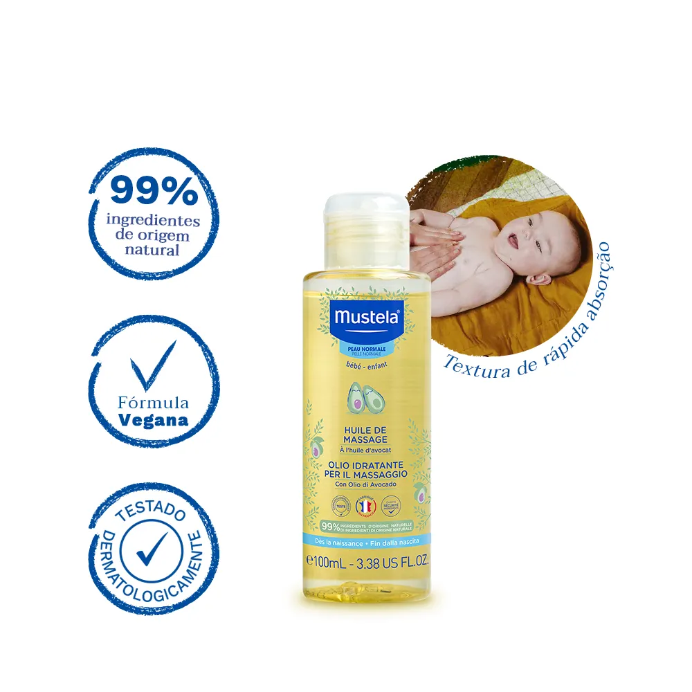 Óleo de Massagem Mustela Infantil Hidratante Calmante 100ml — foto 3