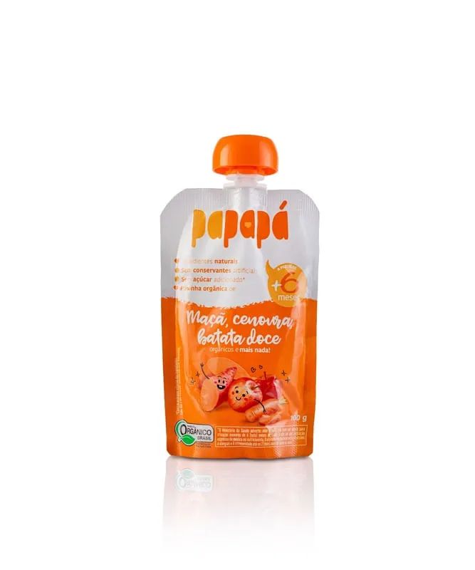 Papinha - Maçã, Cenoura e Batata Doce - Papapá 100g