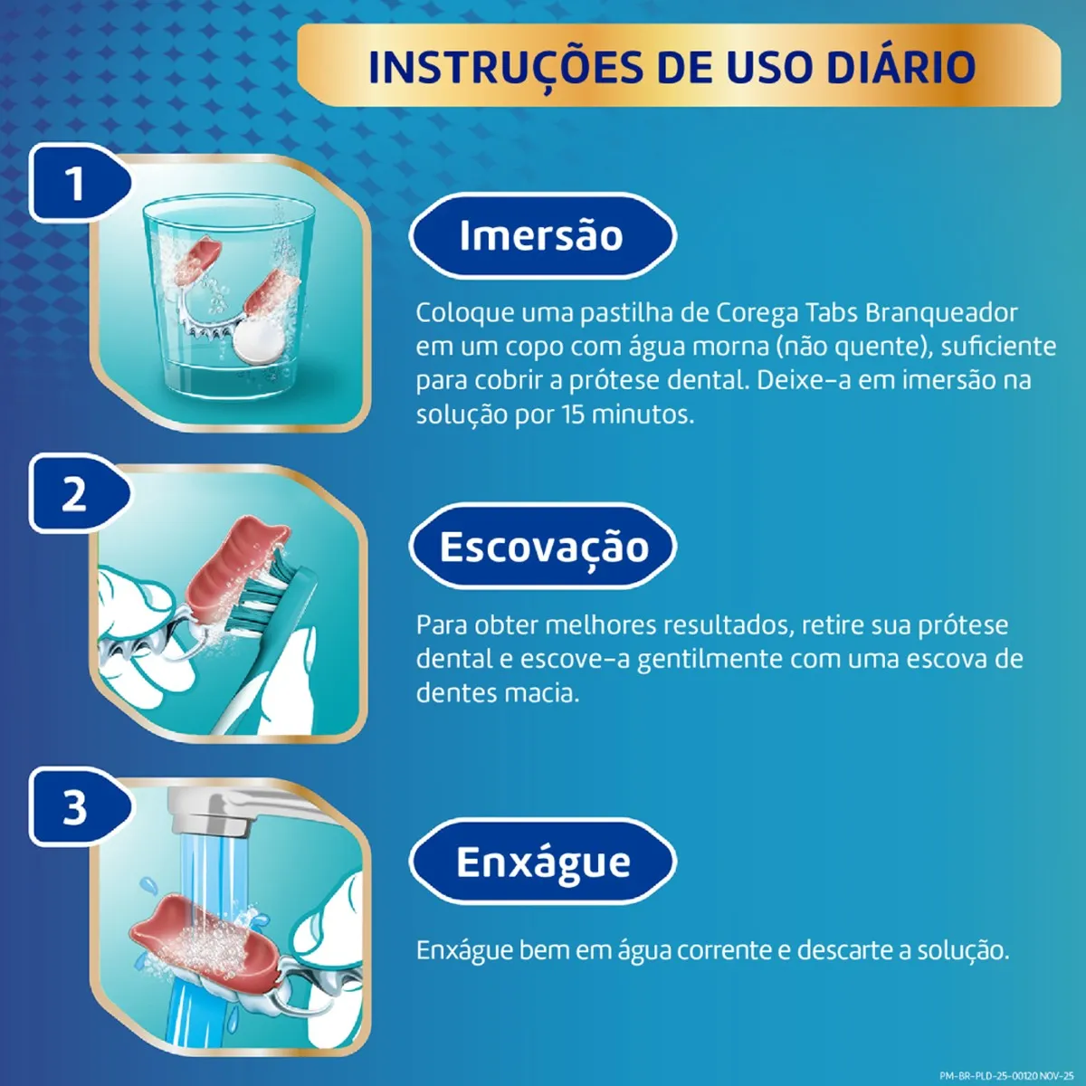 Pastilha de Limpeza Corega Tabs Branqueador 6 Unidades — foto 3