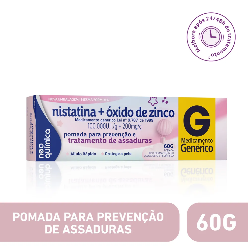 Pomada Antiassaduras Nistatina + Óxido de Zinco Neo Química 60g — foto 2