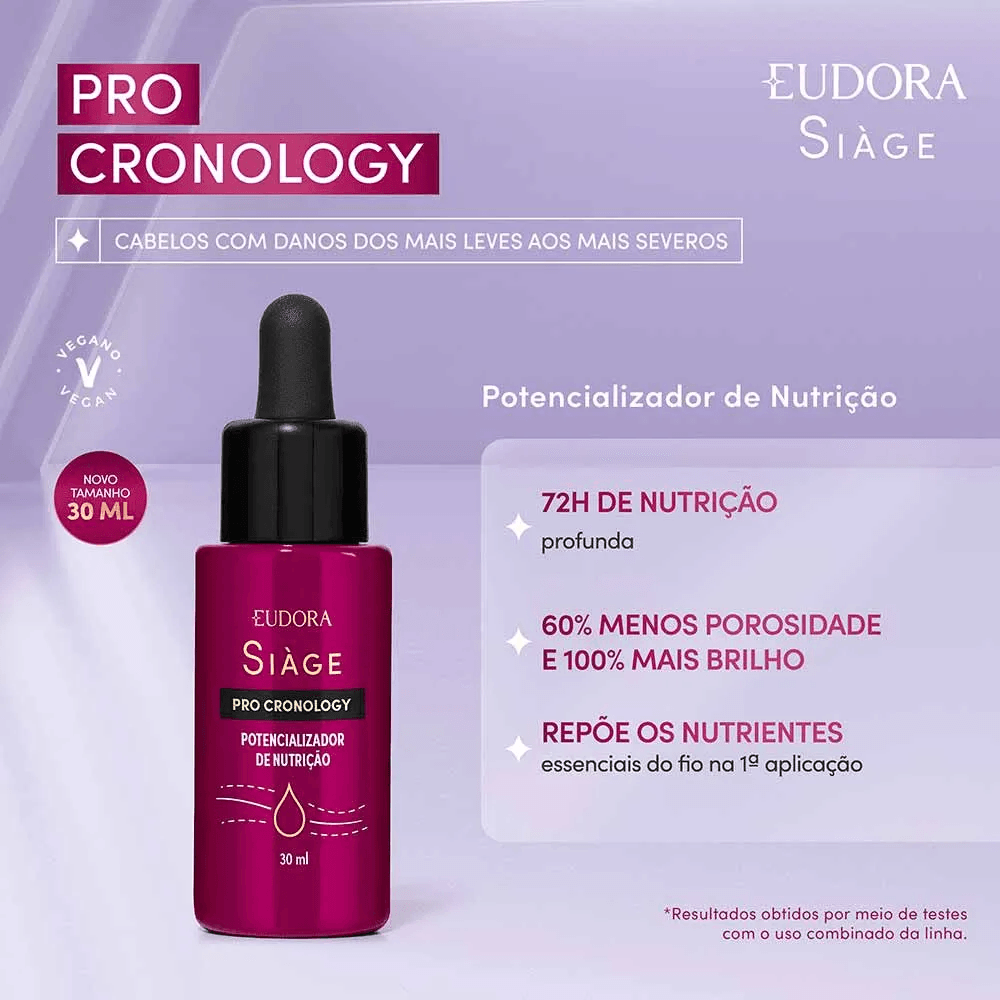 Potencializador Capilar Eudora Siàge Pro Cronology Nutrição 30ml — foto 2