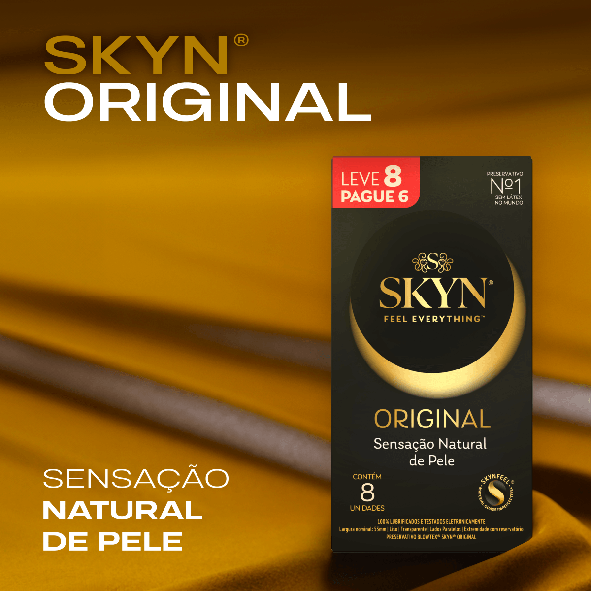 Preservativo Blowtex Skyn Original Lubrificado Sem Látex 8 Unidades — foto 2
