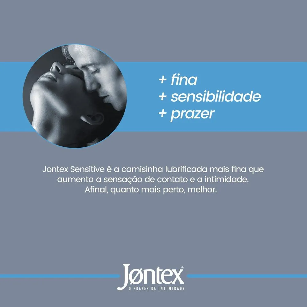 Preservativo Jontex Sensitive Lubrificado Fino Regular 8 Unidades — foto 4