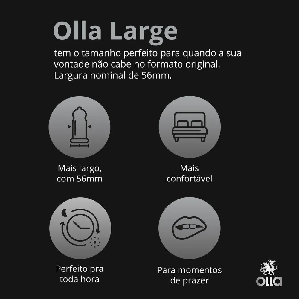 Preservativo Olla Large Lubrificado Mais Largp 6 Unidades — foto 4