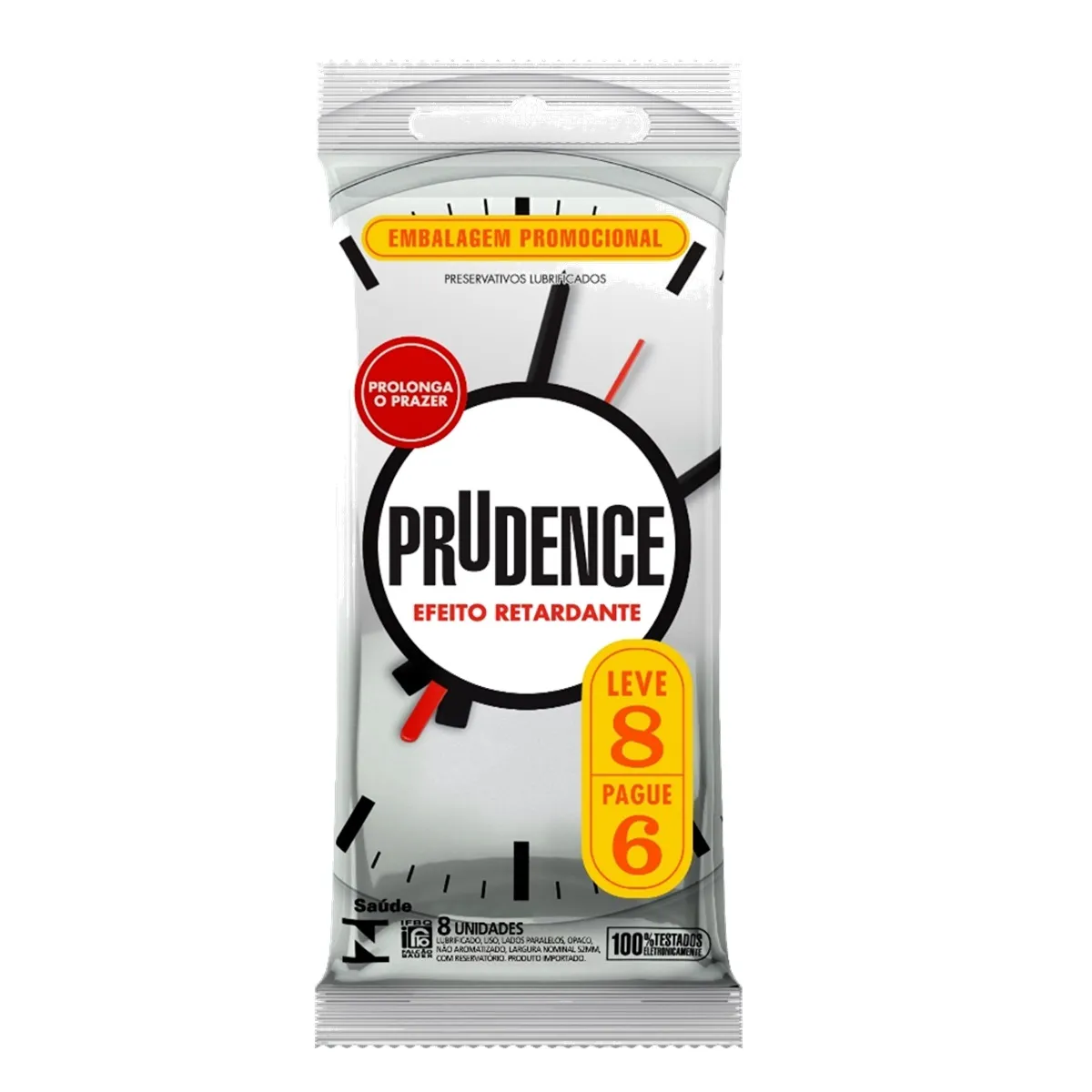 Preservativo Prudence Efeito Retardante Lubrificado 8 Unidades