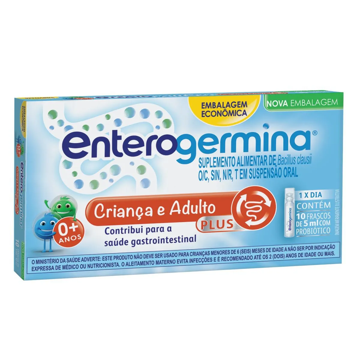 Probiótico Enterogermina Plus 10 Frascos 5ml Tamanho Família — foto 2