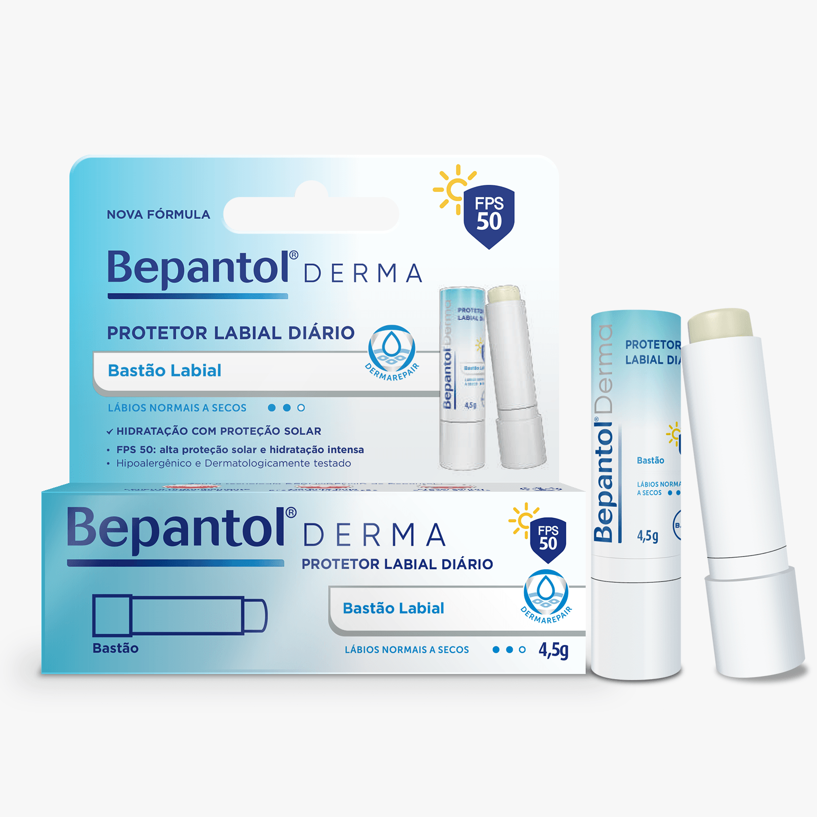 Protetor Labial Bepantol Derma Diário FPS50 4,5g