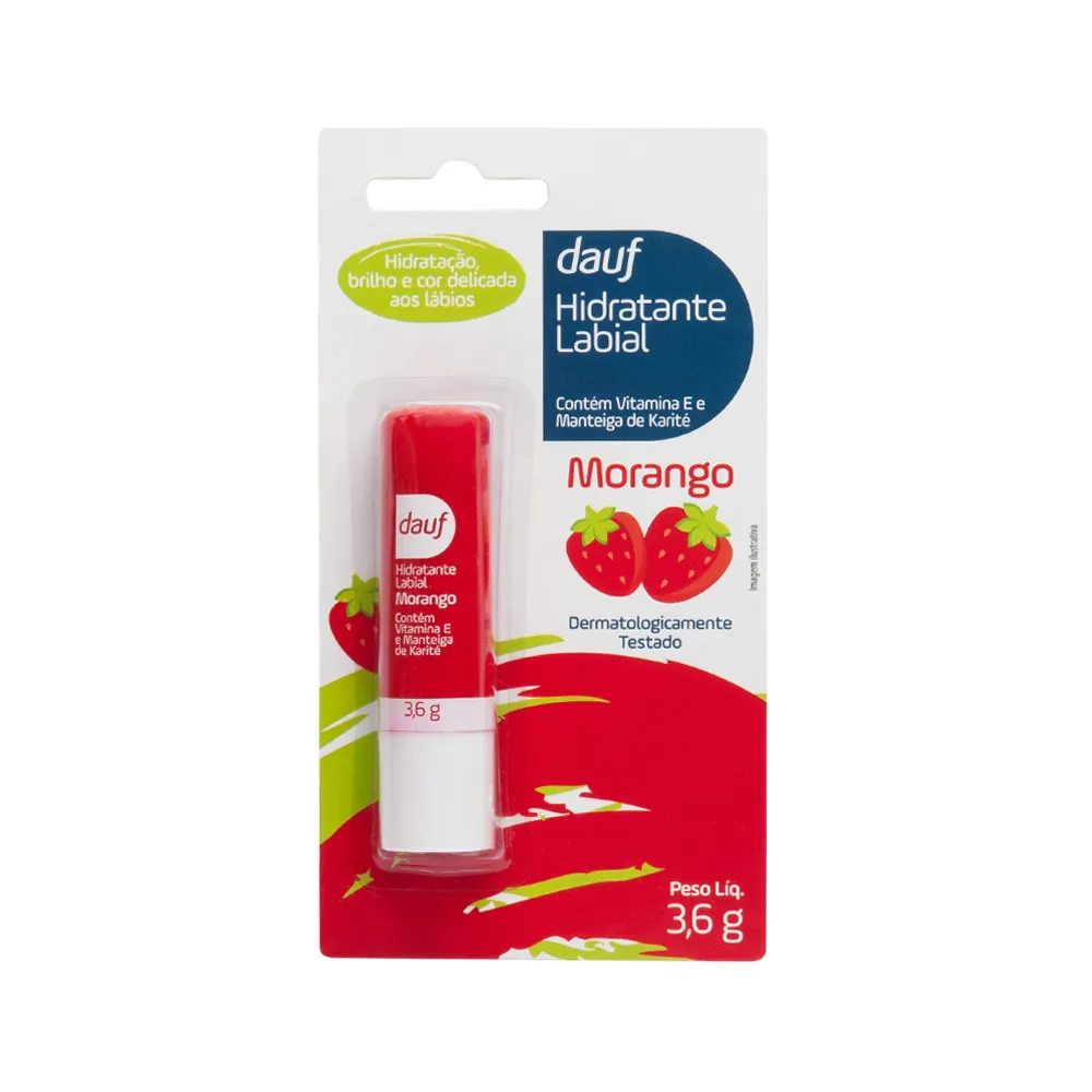 Protetor Labial Hidratante Dauf Morango 3,6g