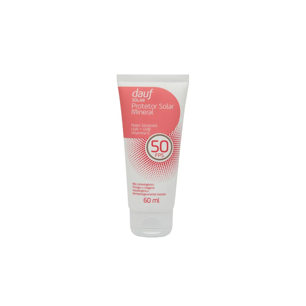 Protetor Solar Dauf Mineral Peles Sensíveis FPS50 60ml