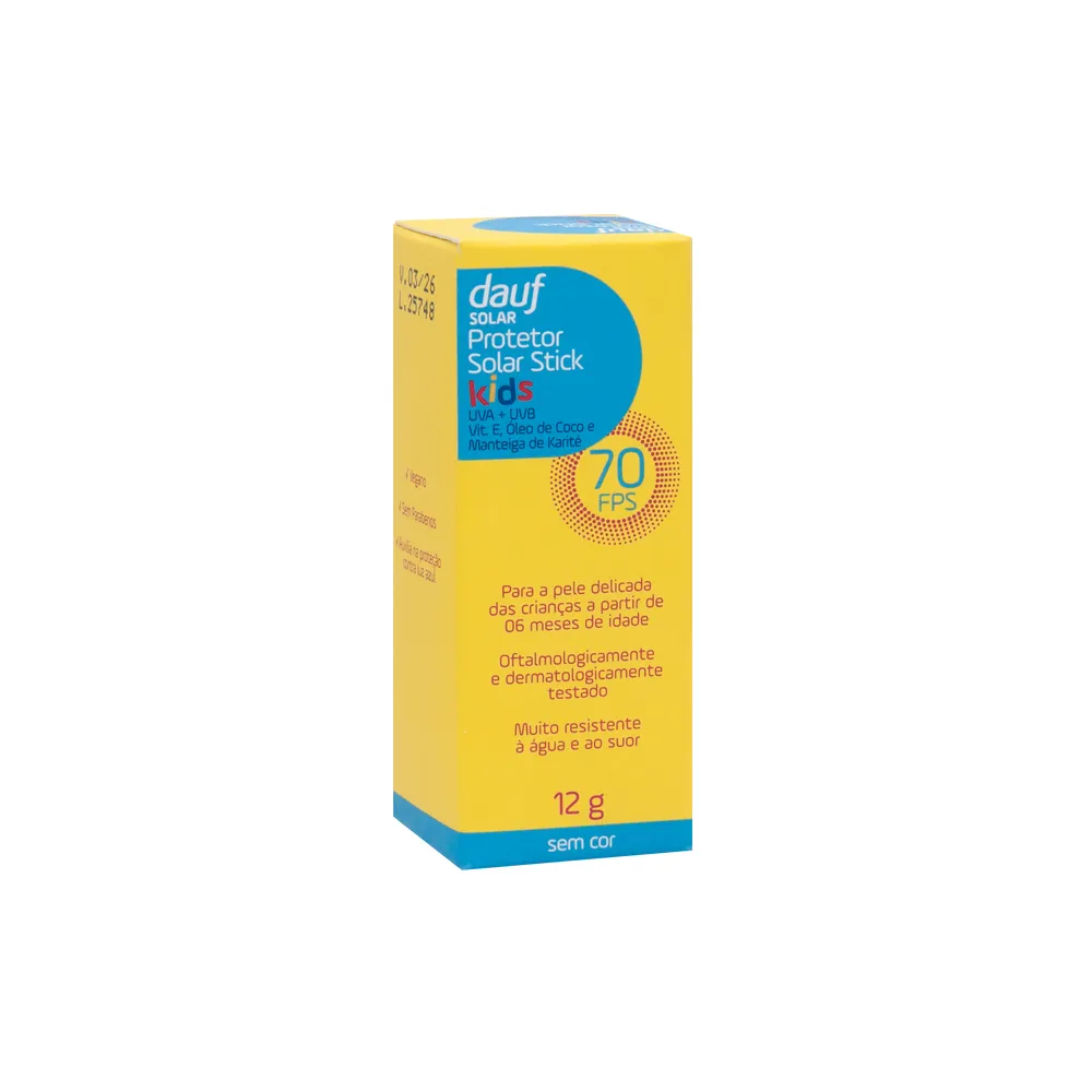 Protetor Solar Dauf Stick Kids Fps70 12g
