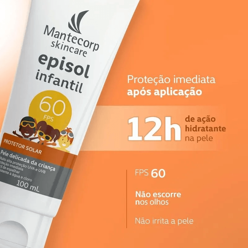 Protetor Solar Episol Infantil FPS60 Resistente à Água 100ml — foto 4