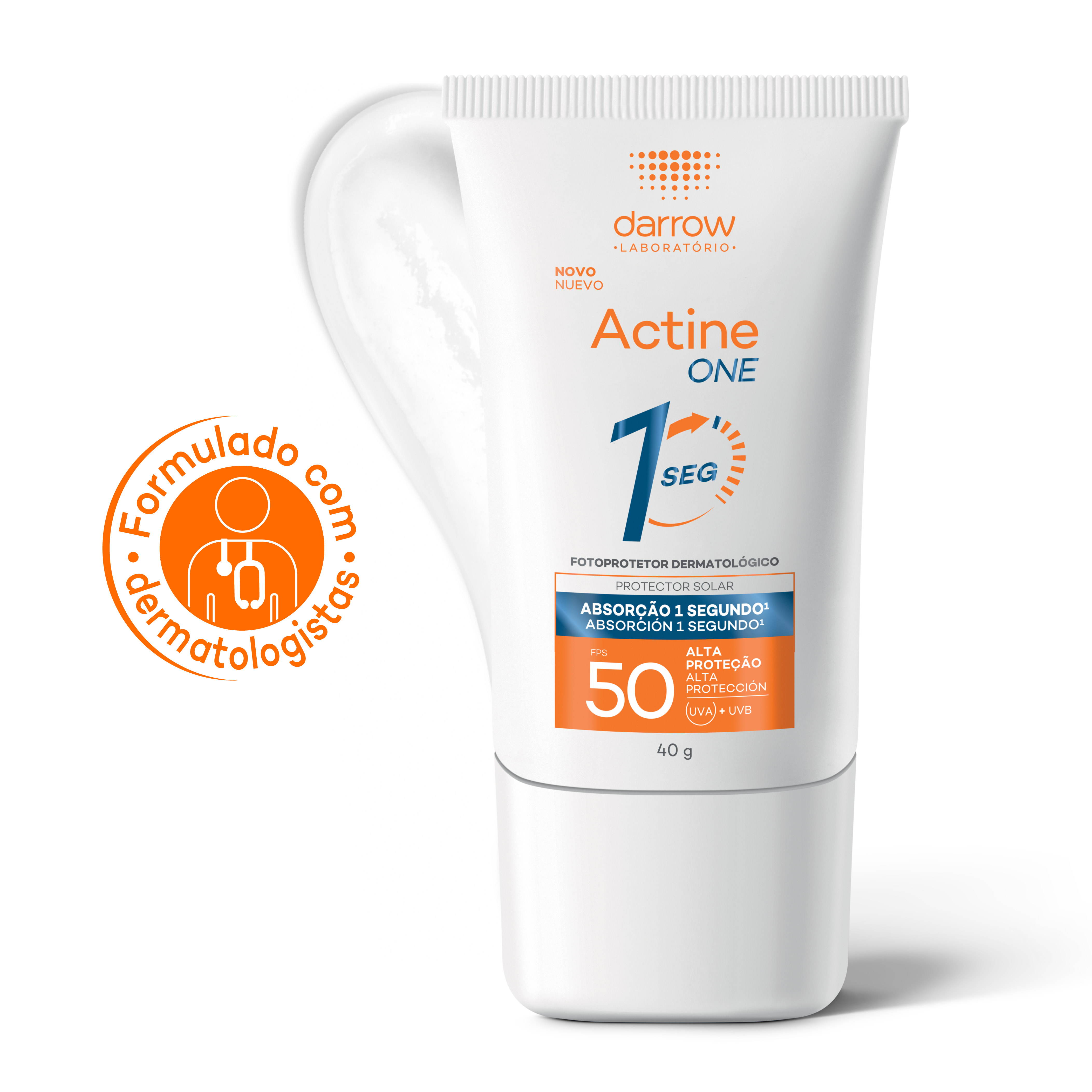 Protetor Solar Facial Actine One FPS50 Sem Cor 40g