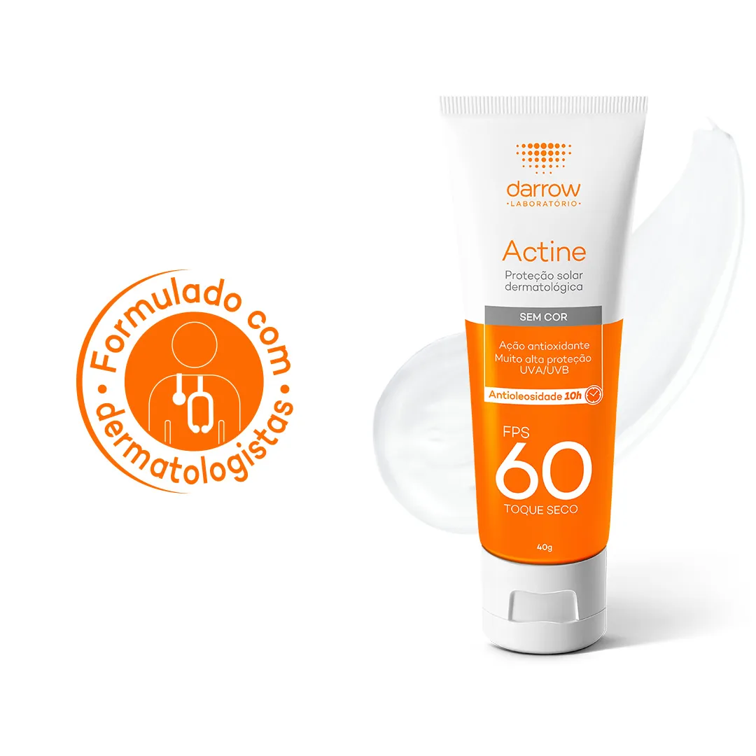 Protetor Solar Facial Actine Sem Cor FPS60 Antioleosidade 10h 40g