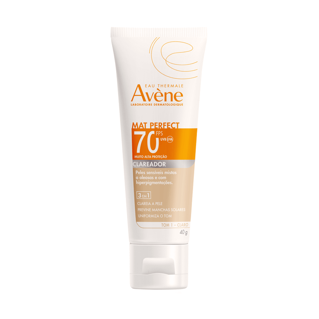 Protetor Solar Facial Avène Mat Perfect Fluido Clareador FPS70 Cor Clara 40g
