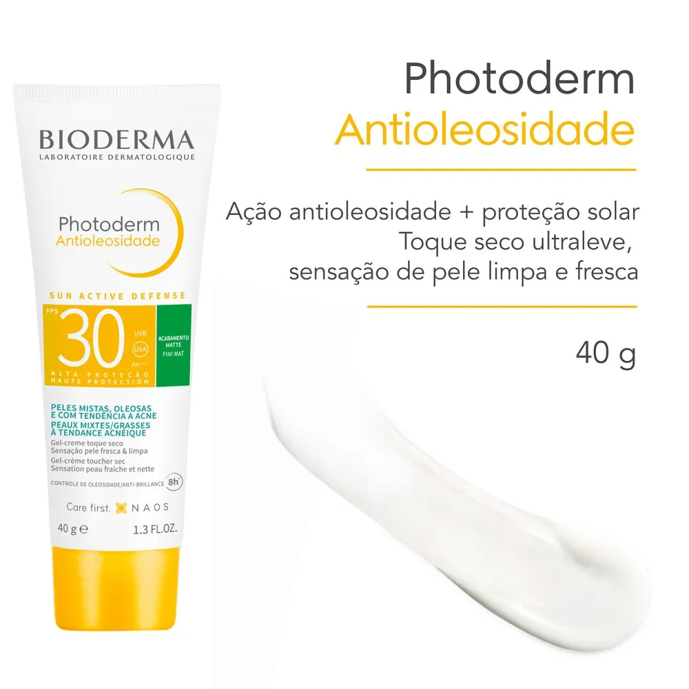 Protetor Solar Facial Bioderma Photoderm Antioleosidade FPS30 40g — foto 2