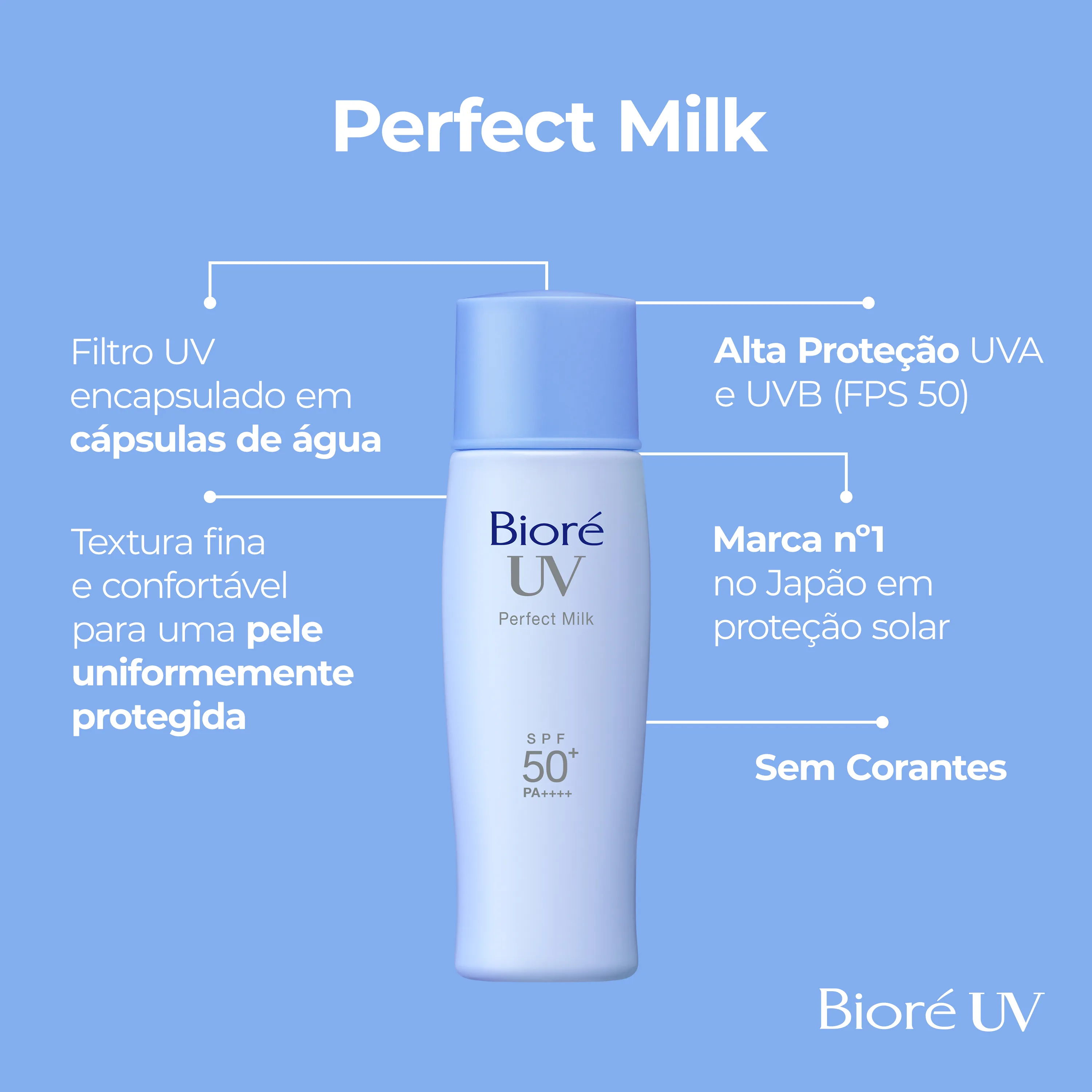 Protetor Solar Facial Bioré Perfect Milk Toque Seco FPS50 40ml — foto 2