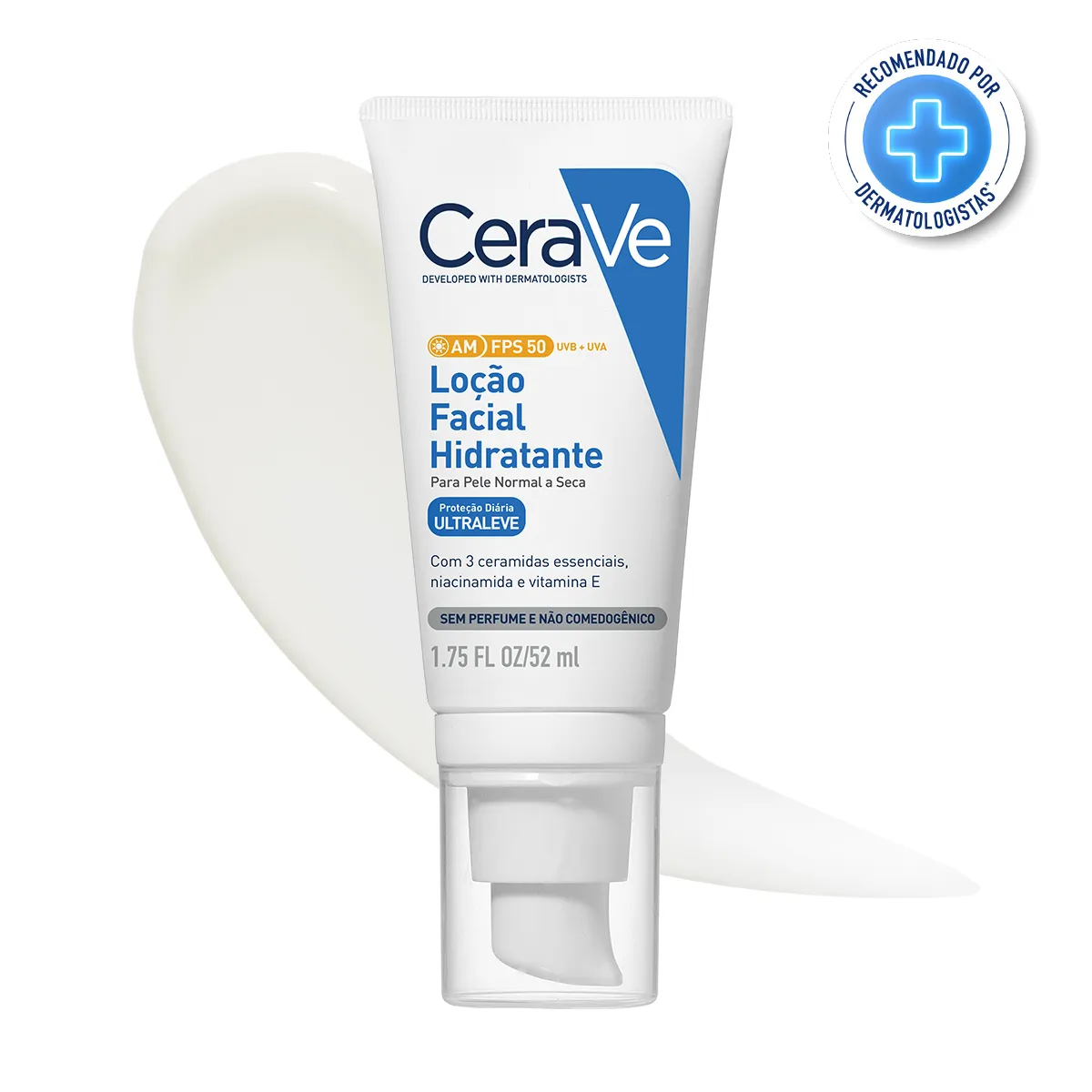 Protetor Solar Facial CeraVe AM Hidratante FPS50 Sem Perfume 52ml — foto 2