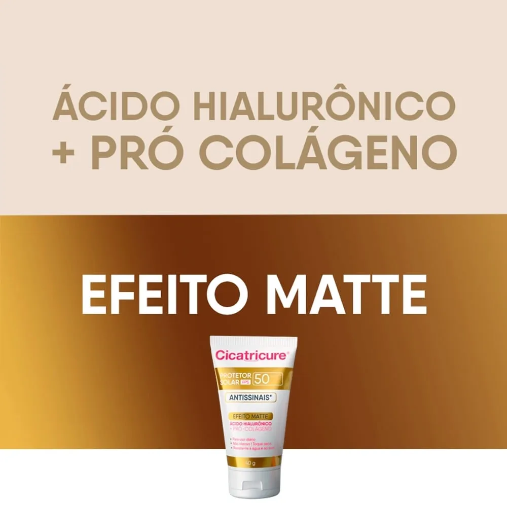 Protetor Solar Facial Cicatricure Antissinais FPS50 Efeito Matte 40g — foto 7