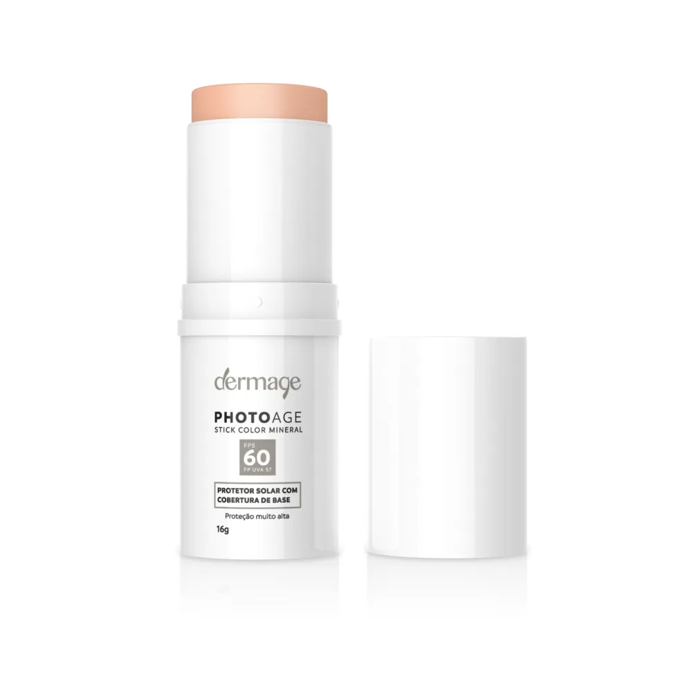 Protetor Solar Facial Dermage Photoage Stick Color Mineral FPS60 Stick Cor Claro 16g