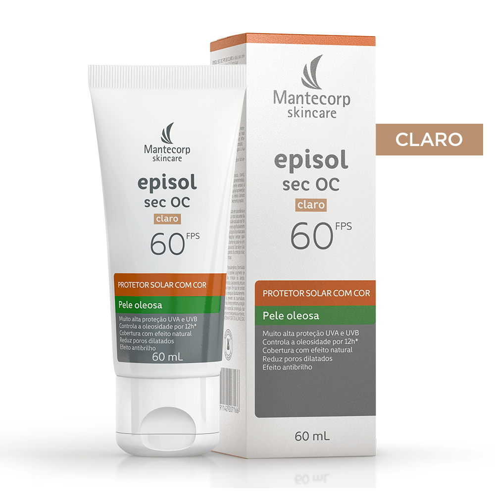 Protetor Solar Facial Episol Sec OC FPS60 Claro 60g