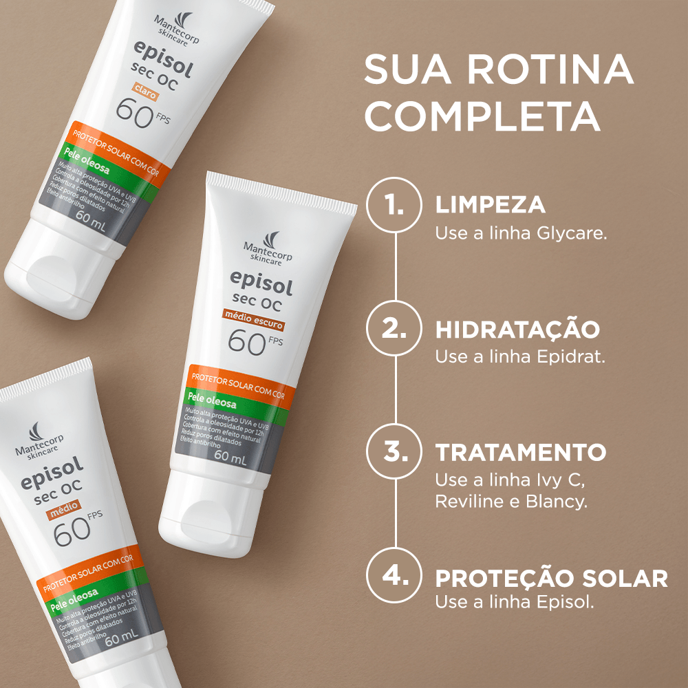 Protetor Solar Facial Episol Sec OC FPS60 Médio 60g — foto 7