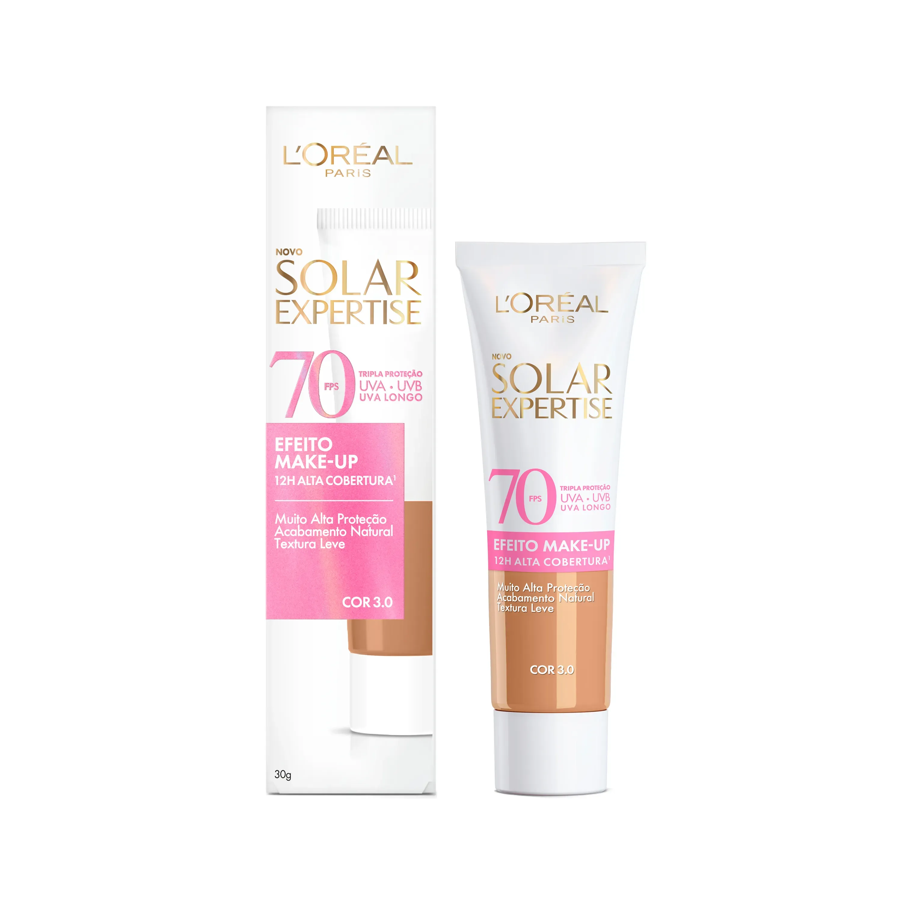 Protetor Solar Facial L’Oréal Paris Solar Expertise Efeito Make Up Com Cor 3.0 FPS70 30g