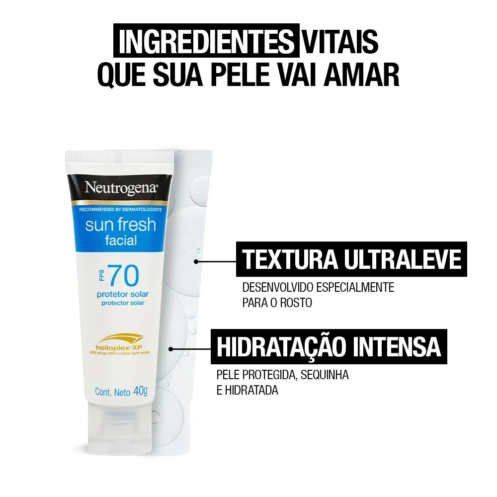 Protetor Solar Facial Neutrogena Sun Fresh FPS70 40g — foto 7