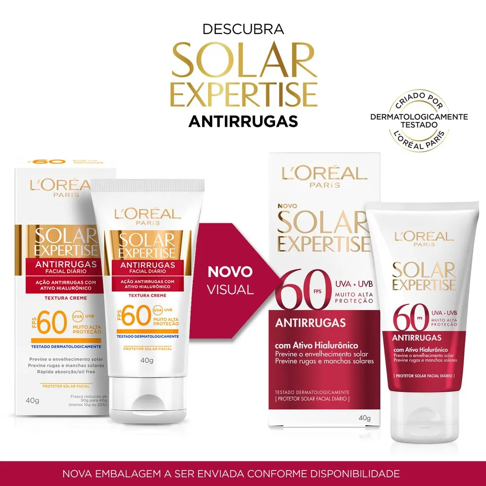 Protetor Solar Facial Solar Expertise Antirrugas FPS60 40g — foto 2