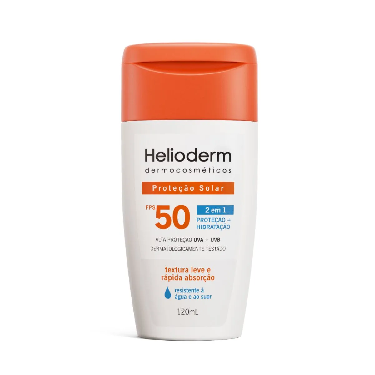 Protetor Solar Helioderm Suncare 2 em 1 FPS50 Resistente à Água 120ml