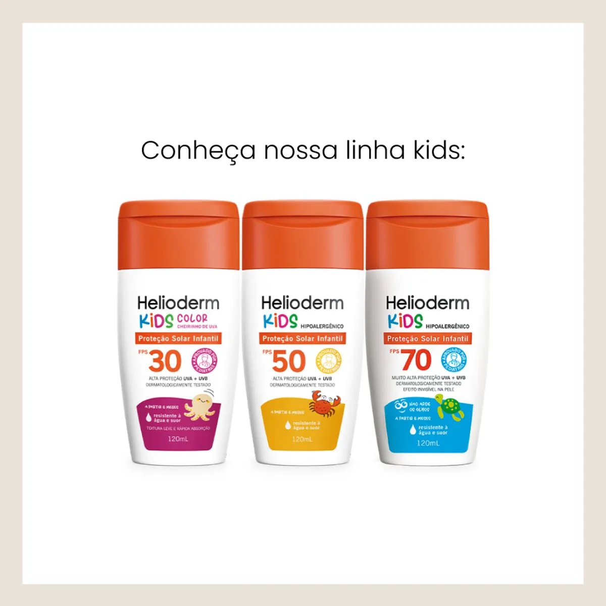 Protetor Solar Helioderm Suncare Kids FPS50 Resistente à Água 120ml — foto 4