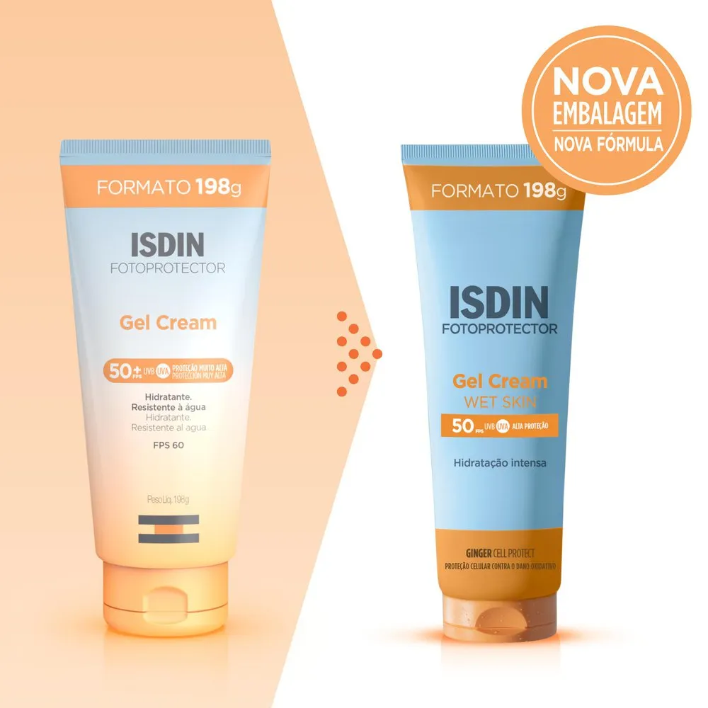 Protetor Solar ISDIN Gel Cream FPS50+ Wet Skin 198g — foto 2