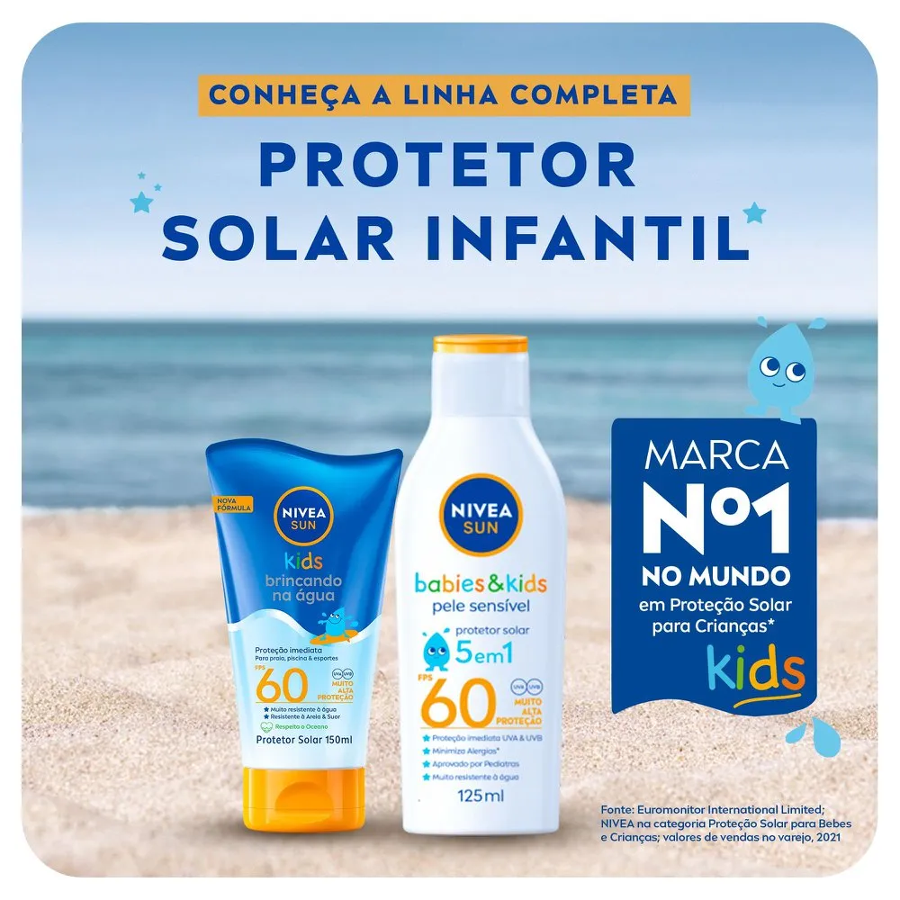 Protetor Solar Nivea Sun Kids Brincando na Água FPS60 150ml — foto 9