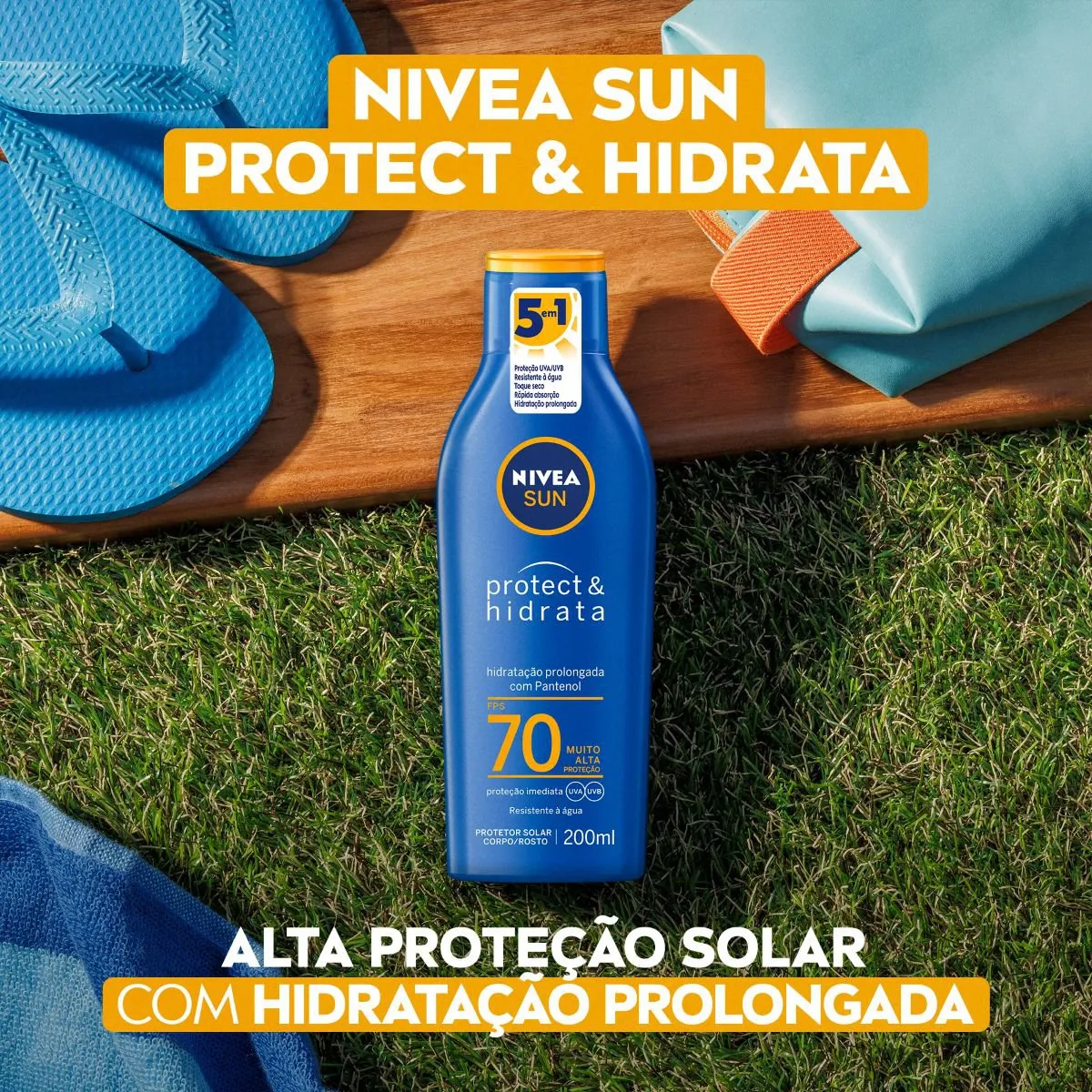 Protetor Solar Nivea Sun Protect & Hidrata FPS70 200ml — foto 2