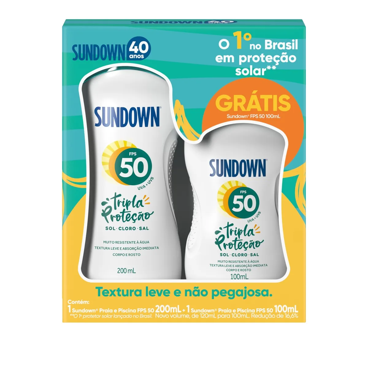 Protetor Solar Sundown Praia E Piscina Fps50 200ml Grátis Protetor Solar Sundown Praia E Piscina Fps50 120ml