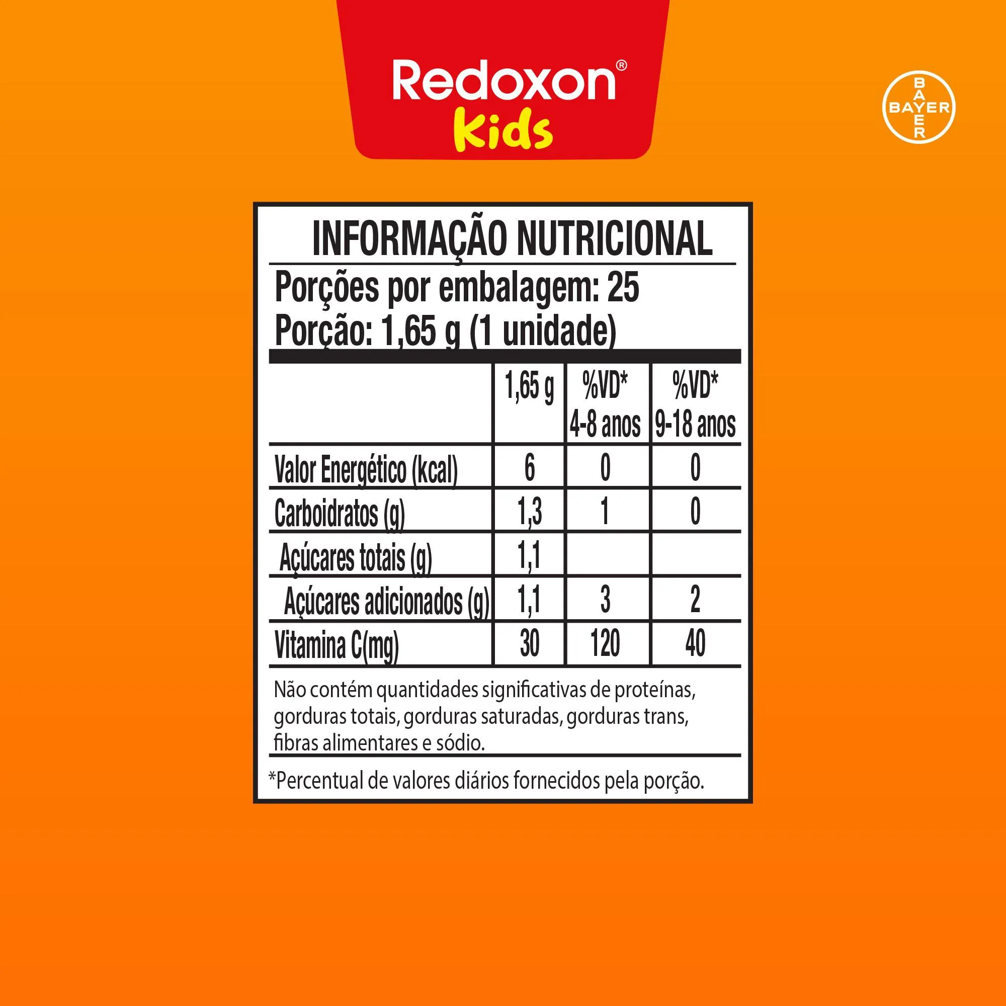 Redoxon Kids Vitamina Infantil Sabor Laranja 25 Gomas — foto 4