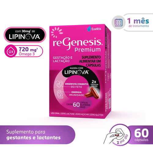 Regenesis Premium Vitamina para Gestante 60 Cápsulas Moles — foto 2
