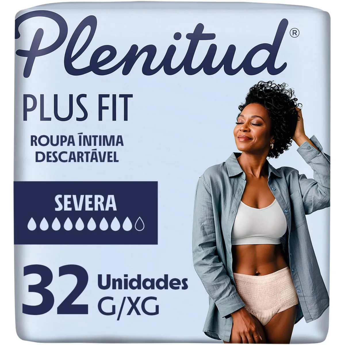 Roupa Íntima Descartável Plenitud Plus Livre De Vazamentos G/XG 32 Unidades