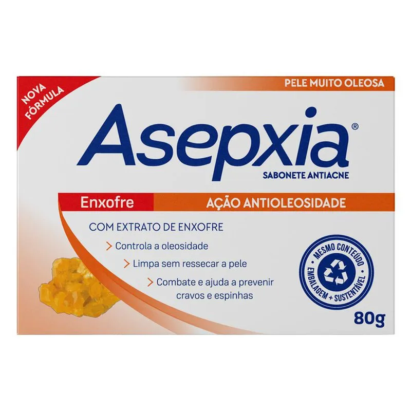 Sabonete Em Barra Asepxia Enxofre Ação Antioleosidade 80g — foto 2