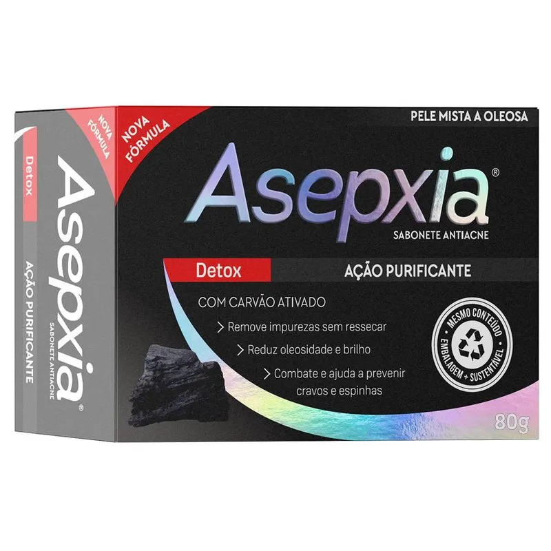 Sabonete em Barra Facial Asepxia Detox Antiacne 80g — foto 4