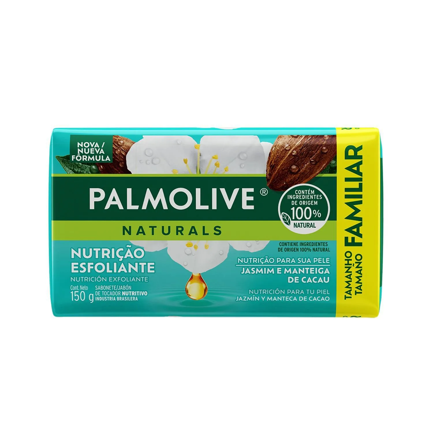 Sabonete em Barra Palmolive Naturals Nutrição Esfoliante Jasmim e Manteiga de Cacau 150g