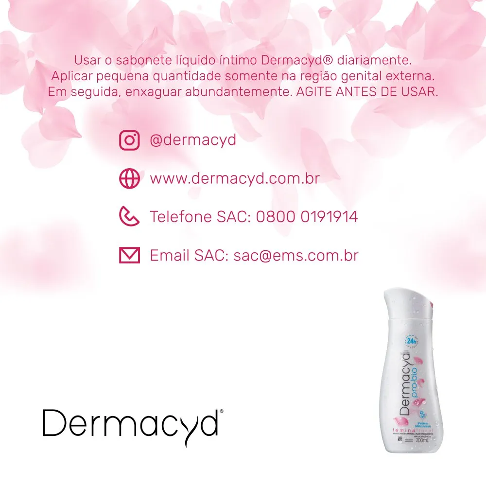 Sabonete Íntimo Dermacid Pro-Bio Femina Floral 200ml — foto 3
